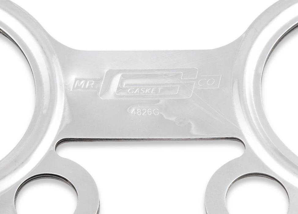 Mr Gasket 4826G Exhaust Header Gasket; Port Size 1 7/8 in. Round; MLS 3 Layer Stainless Steel; - Truck Part Superstore