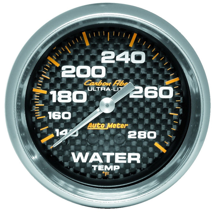 AutoMeter 4831 GAUGE; WATER TEMP; 2 5/8in.; 140-280deg.F; MECHANICAL; CARBON FIBER - Truck Part Superstore