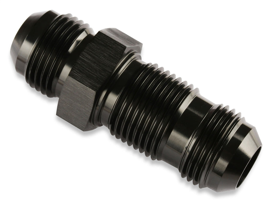 Mr Gasket 483208-BL Bulkhead Fitting; Straight; -8AN Male x -8AN Male; Anodized Black; - Truck Part Superstore