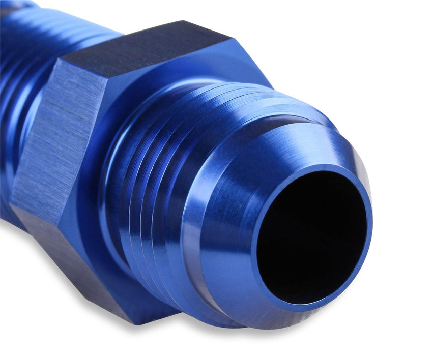 Mr Gasket 483212 Bulkhead Fitting; Straight; -12AN Male x -12AN Male; Anodized Blue; - Truck Part Superstore