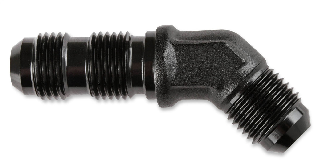 Mr Gasket 483708-BL Bulkhead Fitting; 45 Degree; -8AN x -8AN Male; Anodized Black; - Truck Part Superstore
