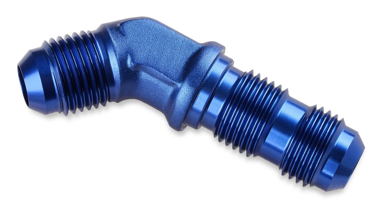 Mr Gasket 483706 Bulkhead Fitting; 45 Degree; -6AN x -6AN Male; Anodized Blue; - Truck Part Superstore