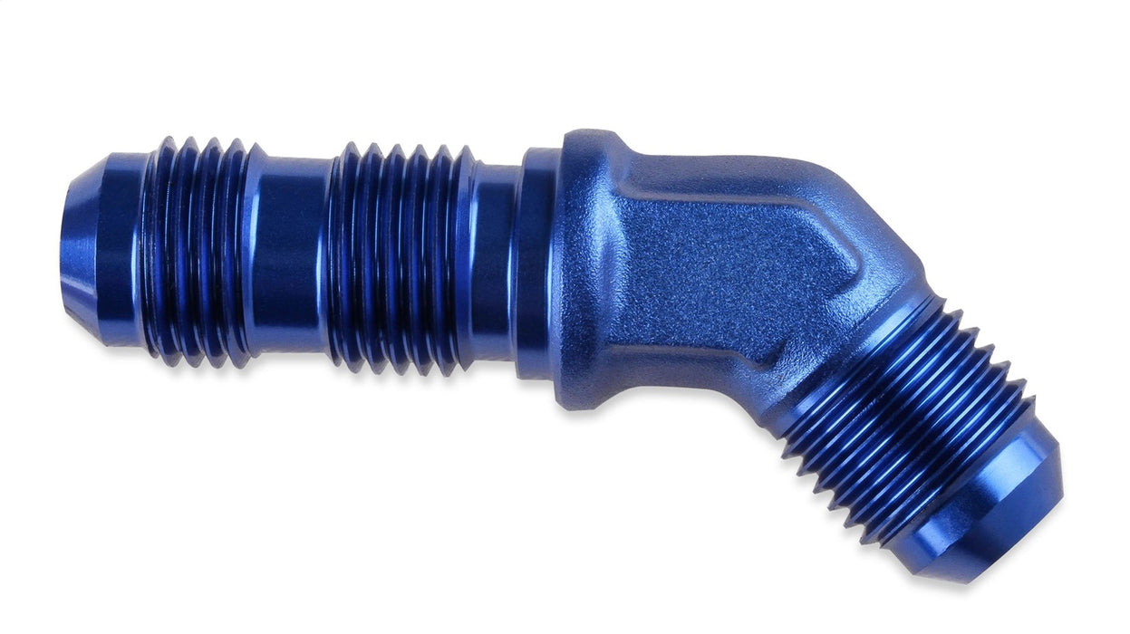 Mr Gasket 483708 Bulkhead Fitting; 45 Degree; -8AN x -8AN Male; Anodized Blue; - Truck Part Superstore
