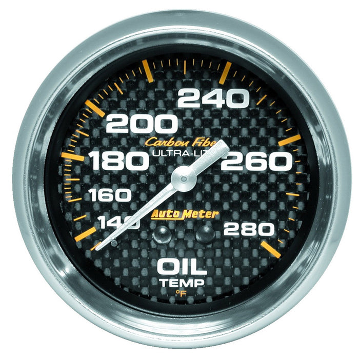 AutoMeter 4841 GAUGE; OIL TEMP; 2 5/8in.; 140-280deg.F; MECHANICAL; CARBON FIBER - Truck Part Superstore