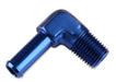 Mr Gasket 484212 Barb Fitting; 90 Degree; 3/4 in. Hose to 3/4 in. Male NPT; Anodized Blue; - Truck Part Superstore