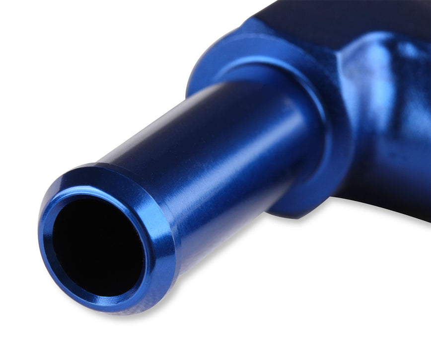 Mr Gasket 484210 Barb Fitting; 90 Degree; 5/8 in. Hose to 1/2 in. Male NPT; Anodized Blue; - Truck Part Superstore