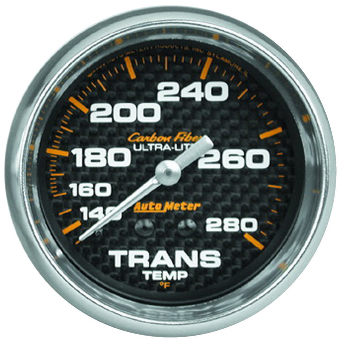 AutoMeter 4851 GAUGE; TRANSMISSION TEMP; 2 5/8in.; 140-280deg.F; MECHANICAL; CARBON FIBER - Truck Part Superstore