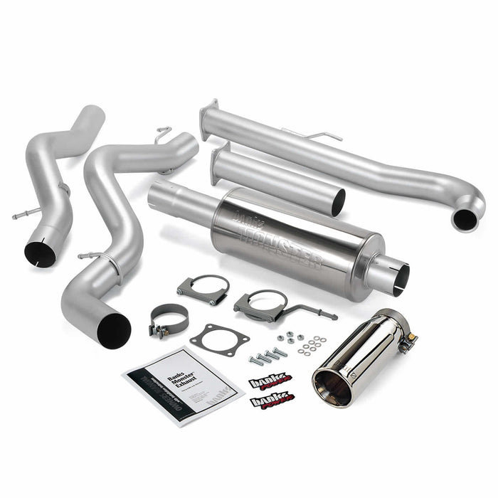 Banks Power 48629 Monster Exhaust System; S/S-Chrome Tip-2001-04 Chevy 6.6L Ec/Ccsb - Truck Part Superstore