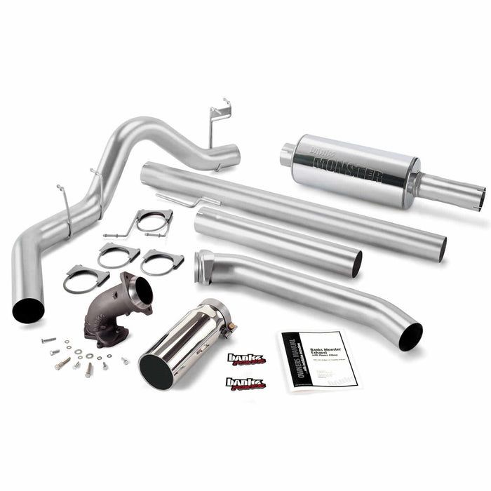 Banks Power 48638 Monster Exhaust W/Power Elbow; S/S-Chrome Tip-1998-02 Dodge 5.9L Ext Cab - Truck Part Superstore