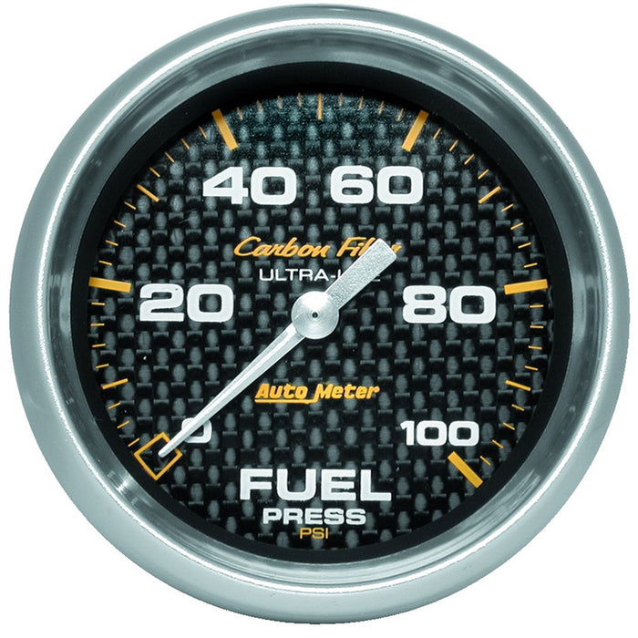 AutoMeter 4863 GAUGE; FUEL PRESSURE; 2 5/8in.; 100PSI; DIGITAL STEPPER MOTOR; CARBON FIBER - Truck Part Superstore
