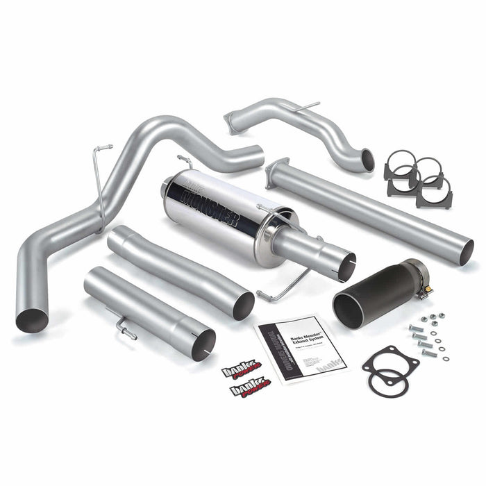 Banks Power 48640-B Monster Exhaust System; S/S-Black Tip-03-04 Dodge 5.9 Sclb/Ccsb; Cat - Truck Part Superstore