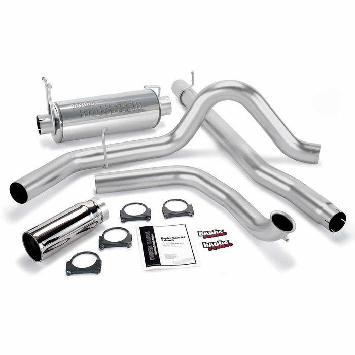 Banks Power 48655 Monster Exhaust System; S/S-Chrome Tip-1999 Ford 7.3L; Truck; Cat - Truck Part Superstore