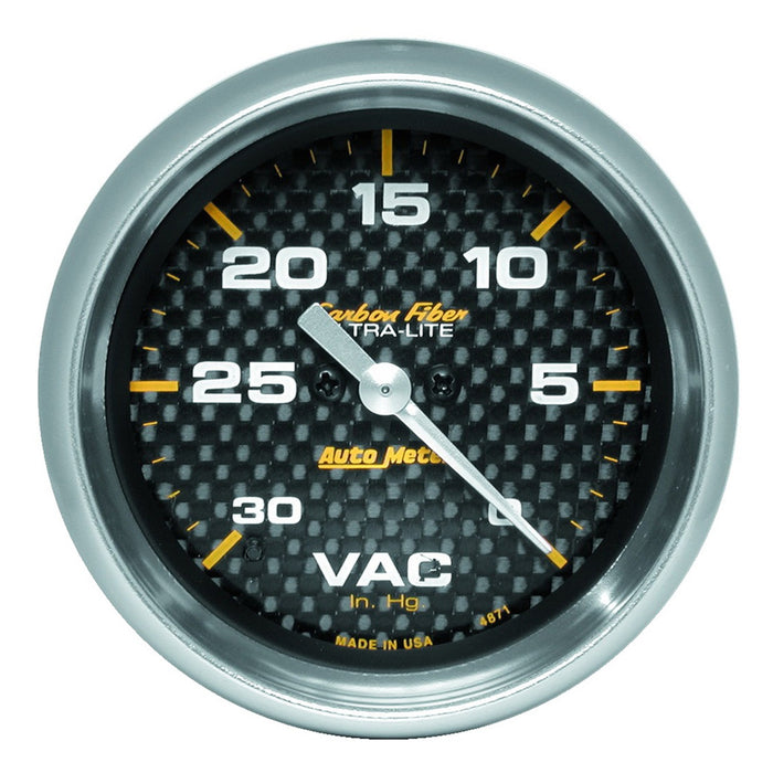 AutoMeter 4871 GAUGE; VACUUM; 2 5/8in.; 30INHG; DIGITAL STEPPER MOTOR; CARBON FIBER - Truck Part Superstore