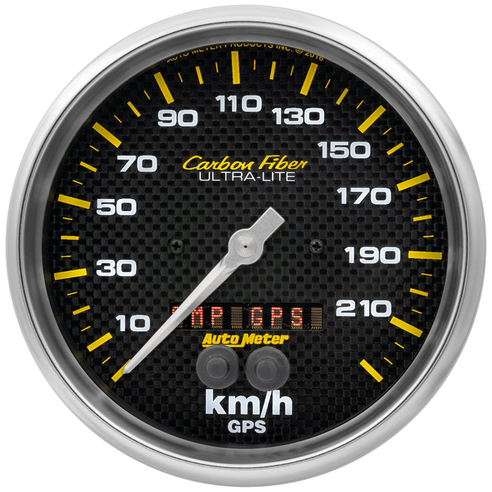 AutoMeter 4881-M GAUGE; SPEEDOMETER; 5in.; 225KM/H; GPS; CARBON FIBER - Truck Part Superstore