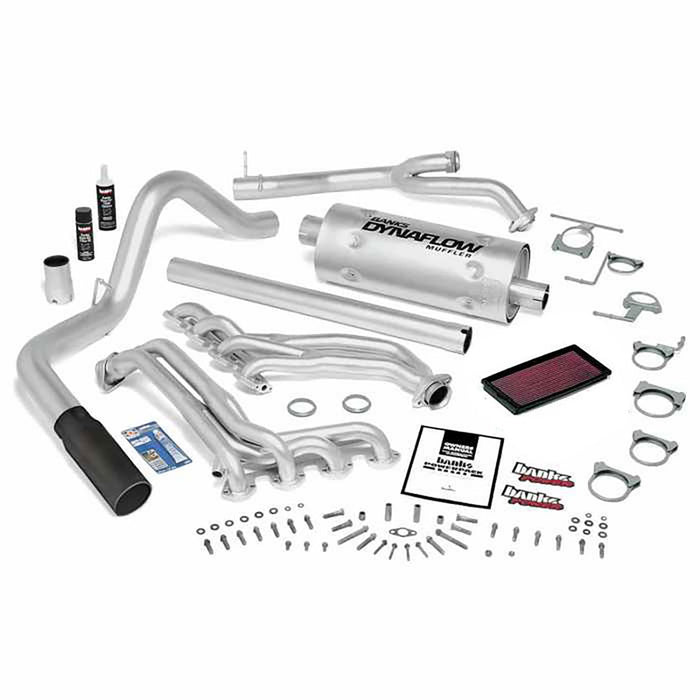 Banks Power 48847-B PowerPack System; Single Exh; S/S-Black Tip-1993-97 Ford 460 Ext/Crew; E4OD - Truck Part Superstore