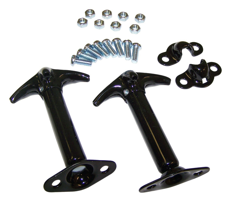 Crown Automotive Jeep Replacement 488601 Black Hood Catch Set; - Truck Part Superstore