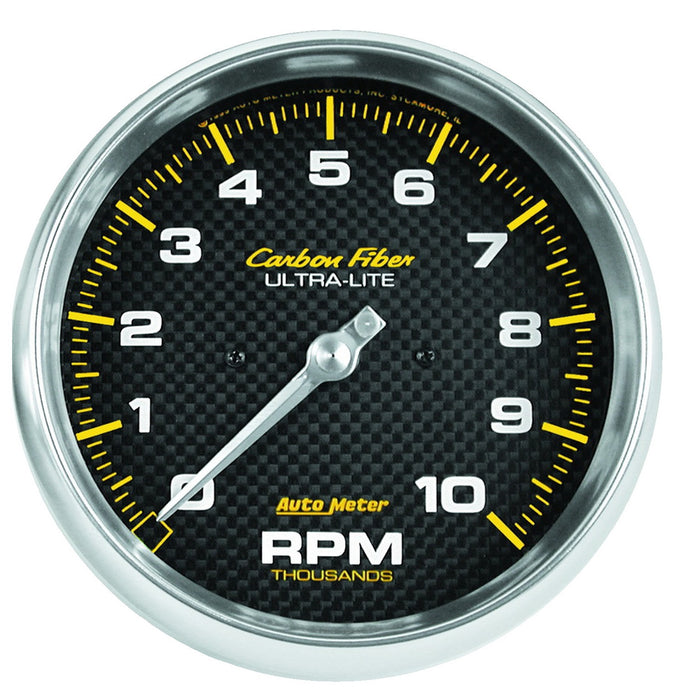 AutoMeter 4898 GAUGE; TACHOMETER; 5in.; 10K RPM; IN-DASH; CARBON FIBER - Truck Part Superstore