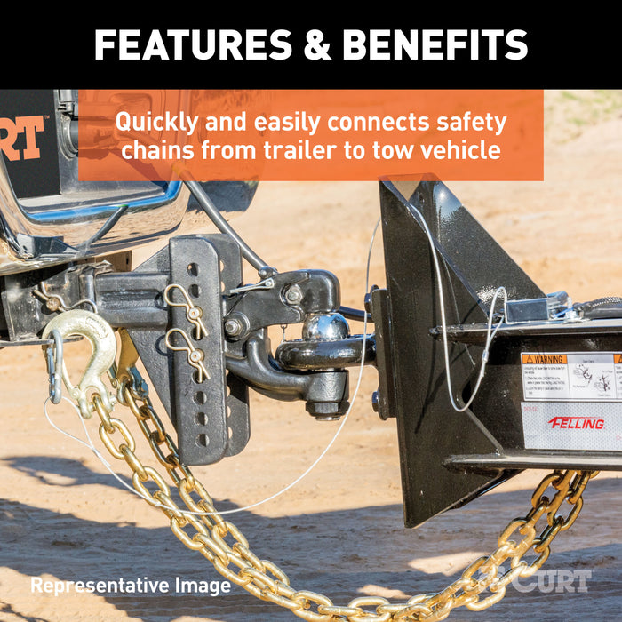 CURT 81940 1/4in. Safety Latch Clevis Hook (12;600 lbs; 1/4in. Pin) - Truck Part Superstore