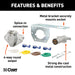 CURT 58677 CURT 58677 Vehicle-Side and Trailer-Side 4-Pin Round Wiring Harness Connectors - Truck Part Superstore