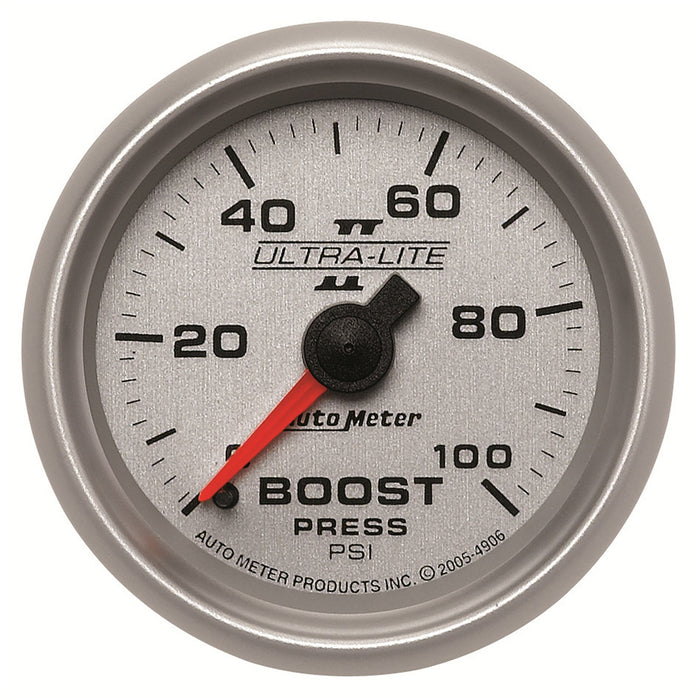 AutoMeter 4906 GAUGE; BOOST; 2 1/16in.; 100PSI; MECHANICAL; ULTRA-LITE II - Truck Part Superstore