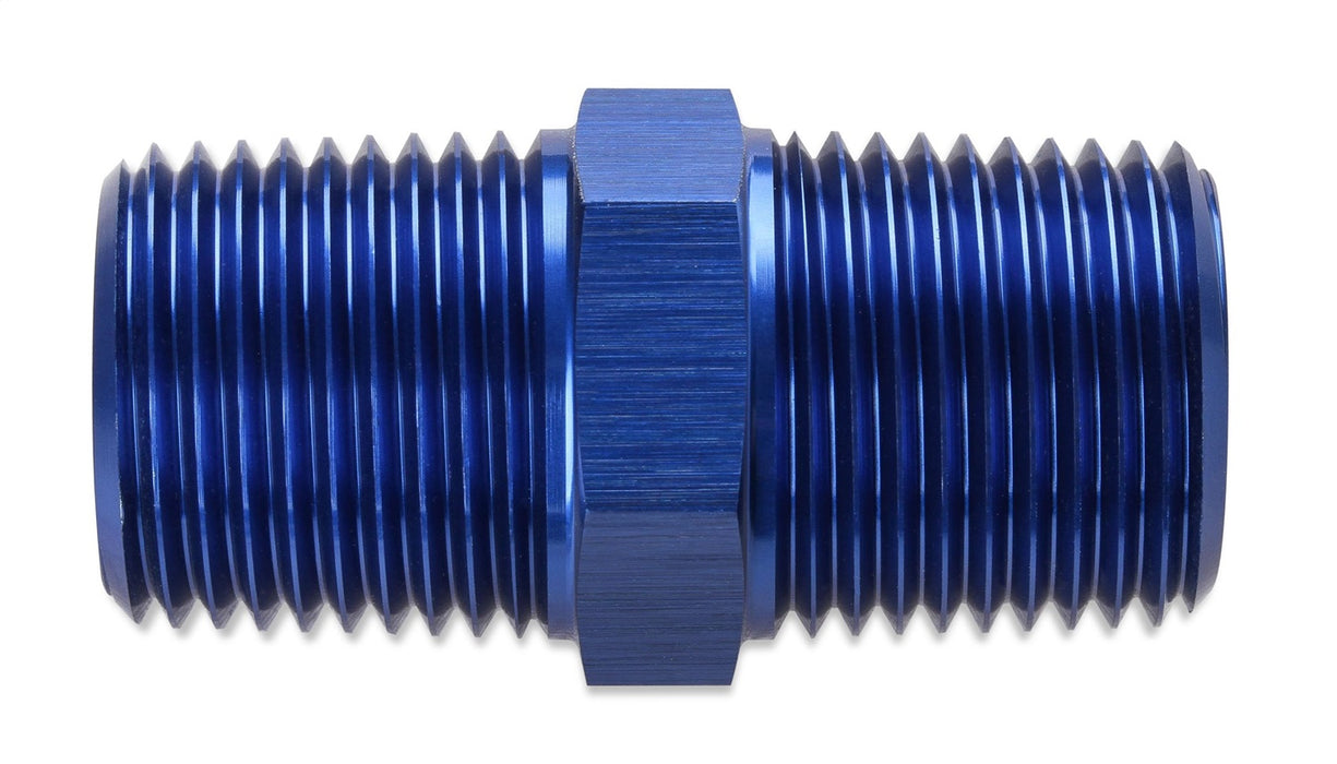 Mr Gasket 491101 Coupler; 1/8 NPT Male x 1/8 NPT Male; Anodized Blue; - Truck Part Superstore