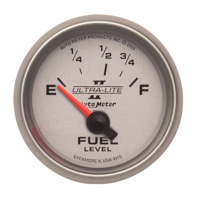 AutoMeter 4915 GAUGE; FUEL LEVEL; 2 1/16in.; 73OE TO 10OF; ELEC; ULTRA-LITE II - Truck Part Superstore