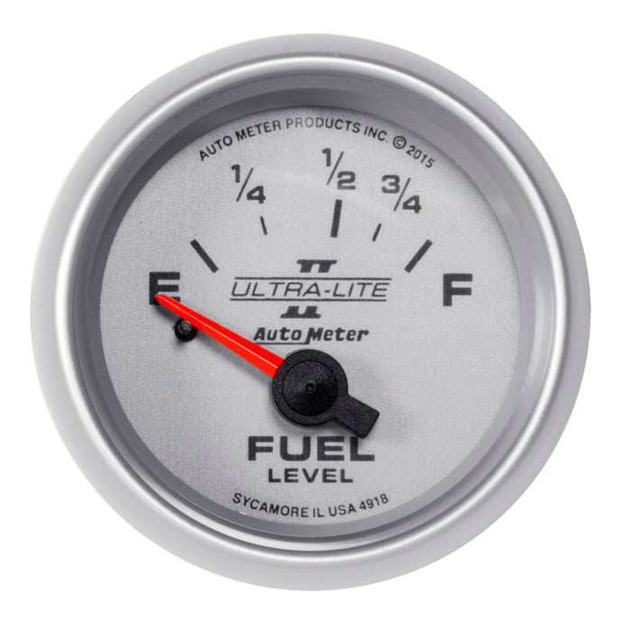 AutoMeter 4918 GAUGE; FUEL LEVEL; 2 1/16in.; 16OE TO 158OF; ELEC; ULTRA-LITE II - Truck Part Superstore