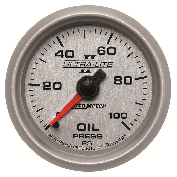 AutoMeter 4921 GAUGE; OIL PRESSURE; 2 1/16in.; 100PSI; MECHANICAL; ULTRA-LITE II - Truck Part Superstore