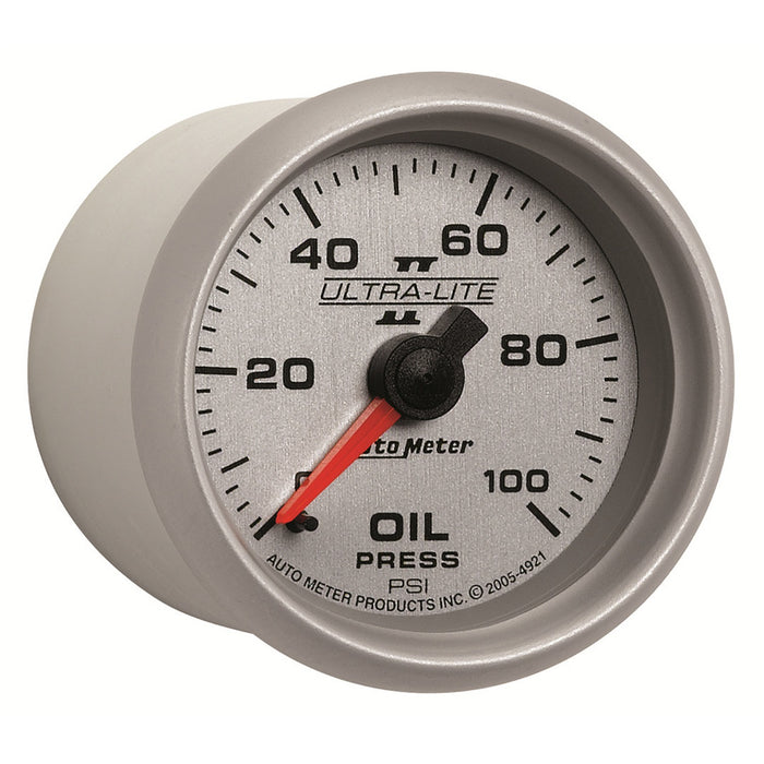 AutoMeter 4921 GAUGE; OIL PRESSURE; 2 1/16in.; 100PSI; MECHANICAL; ULTRA-LITE II - Truck Part Superstore
