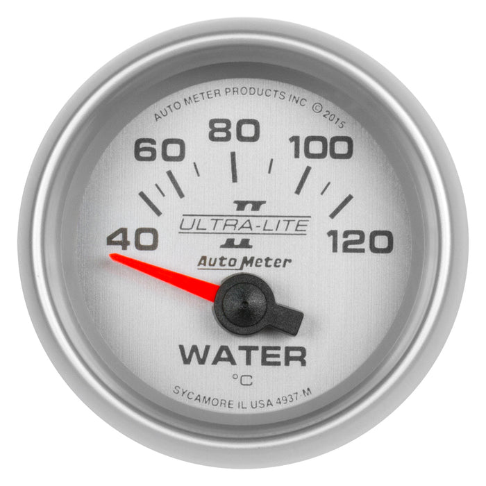 AutoMeter 4937-M GAUGE; WATER TEMP; 2 1/16in.; 40-120deg.C; ELECTRIC; ULTRA-LITE II - Truck Part Superstore