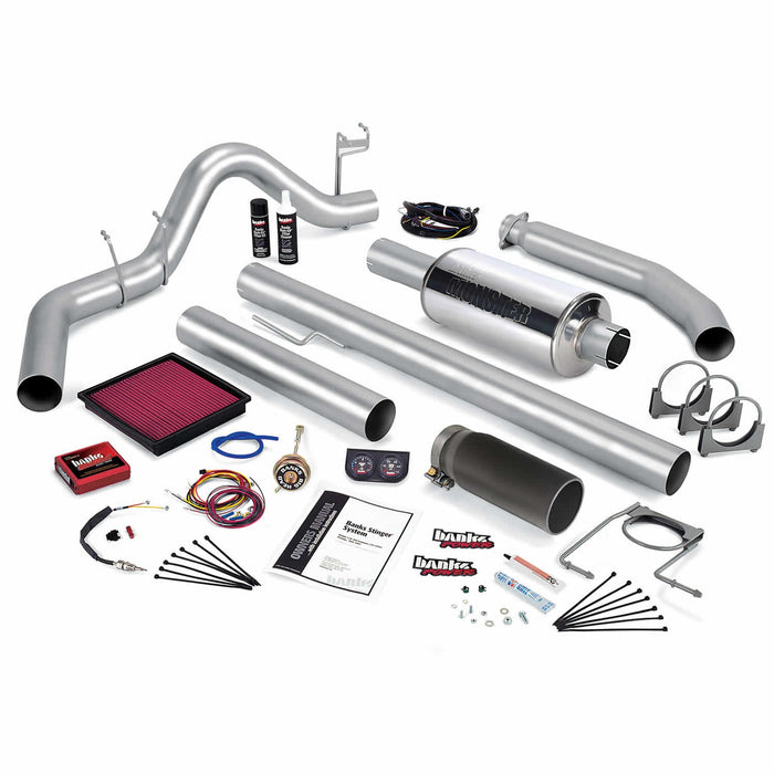 Banks Power 49371-B Stinger System; Single Exh; S/S-Black Tip-2002 Dodge 5.9L 245Hp; Std Cab - Truck Part Superstore