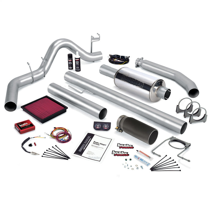 Banks Power 49373-B Stinger System; Single Exh; S/S-Black Tip-2002 Dodge 5.9L 235Hp; Std Cab - Truck Part Superstore
