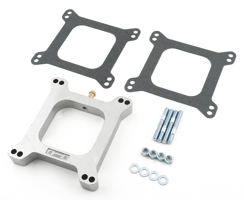 Mr Gasket 4945 Aluminum Carburetor Spacer Kit; 1 in. Open Center w/3/8 in. PCV Tube; Race Only; - Truck Part Superstore