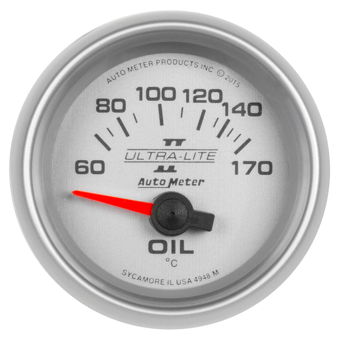 AutoMeter 4948-M GAUGE; OIL TEMP; 2 1/16in.; 60-170deg.F; ELECTRIC; ULTRA-LITE II - Truck Part Superstore