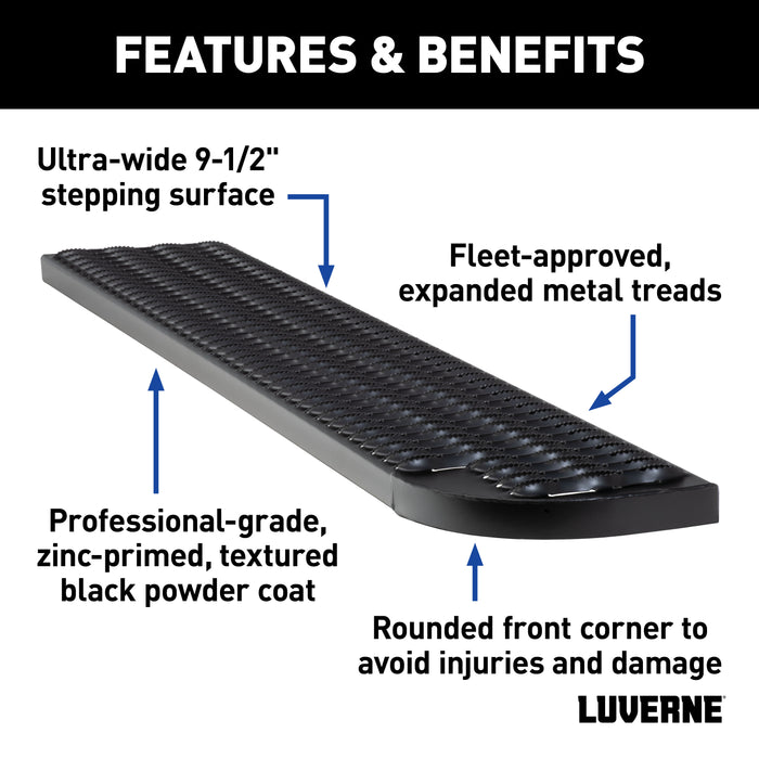 Luverne 495154-401801 Grip Step XL 9-1/2in. x 54in. Steel Passenger Running Board; Select Ford Transit - Truck Part Superstore