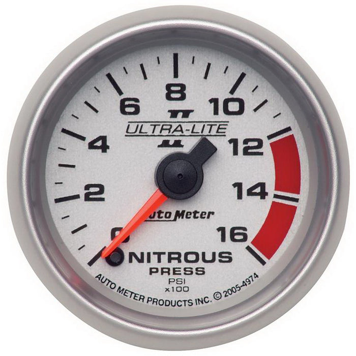AutoMeter 4974 GAUGE; NITROUS PRESSURE; 2 1/16in.; 1600PSI; DIGITAL STEPPER MOTOR; ULTRA-LITE I - Truck Part Superstore