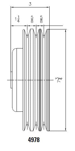 Mr Gasket 4978 Chrome Plated Steel Crankshaft Pulley; Triple Groove; Long Water Pump; - Truck Part Superstore