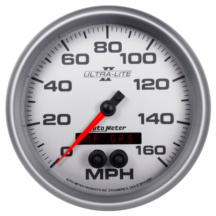 AutoMeter 4981 GAUGE; SPEEDOMETER; 5in.; 160MPH; GPS; ULTRA-LITE II - Truck Part Superstore