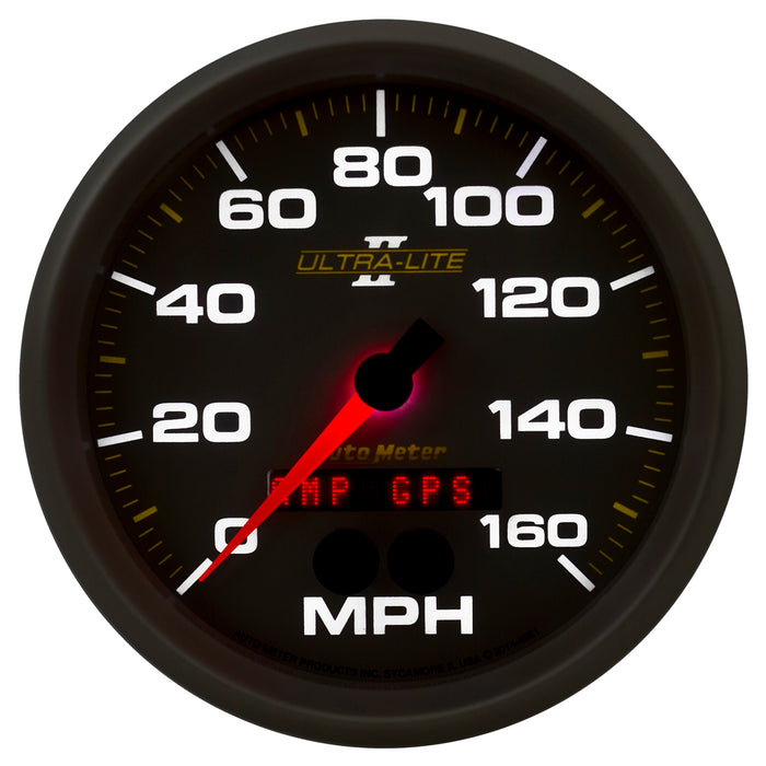 AutoMeter 4981 GAUGE; SPEEDOMETER; 5in.; 160MPH; GPS; ULTRA-LITE II - Truck Part Superstore