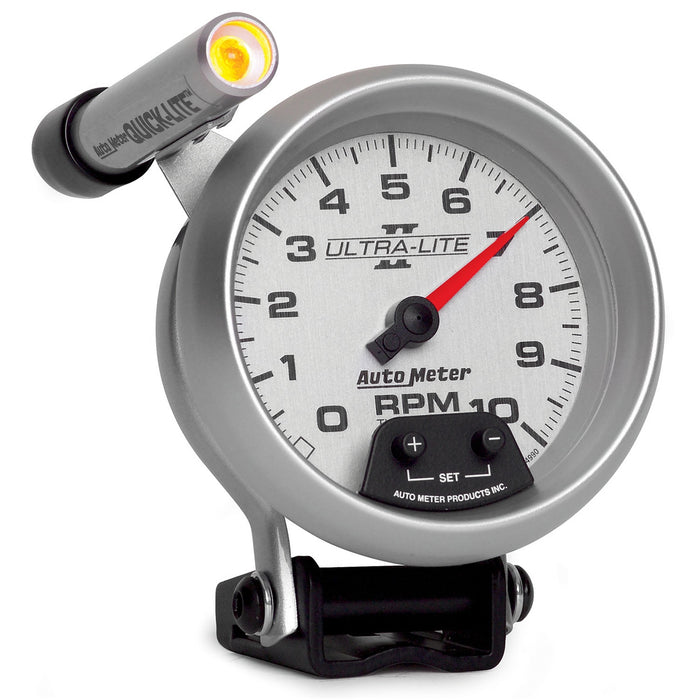 AutoMeter 4990 GAUGE; TACHOMETER; 3 3/4in.; 10K RPM; PEDESTAL W/EXT. QUICK-LITE; ULTRA-LITE II - Truck Part Superstore