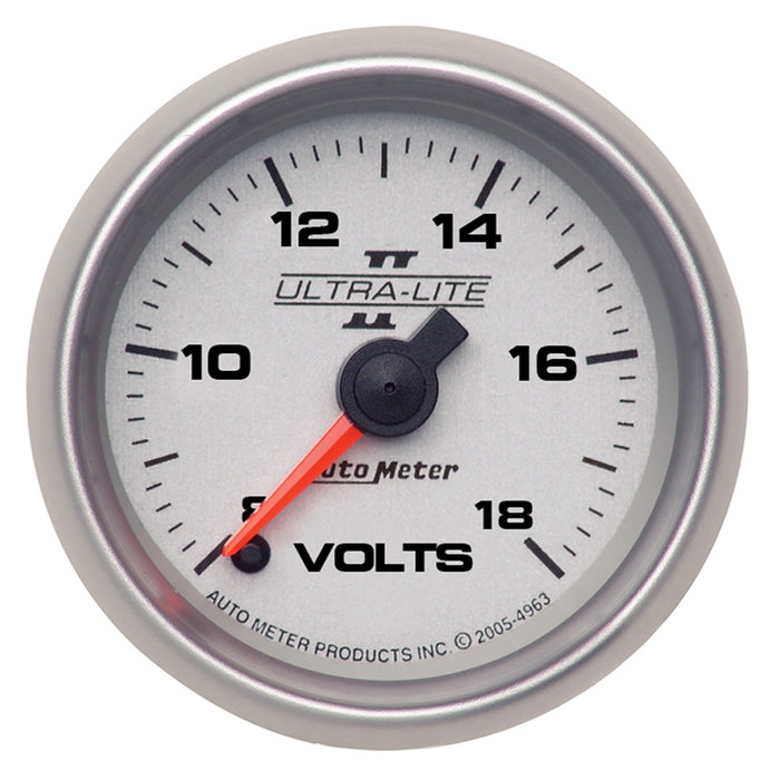AutoMeter 4991 GAUGE; VOLTMETER; 2 1/16in.; 18V; DIGITAL STEPPER MOTOR; ULTRA-LITE II - Truck Part Superstore