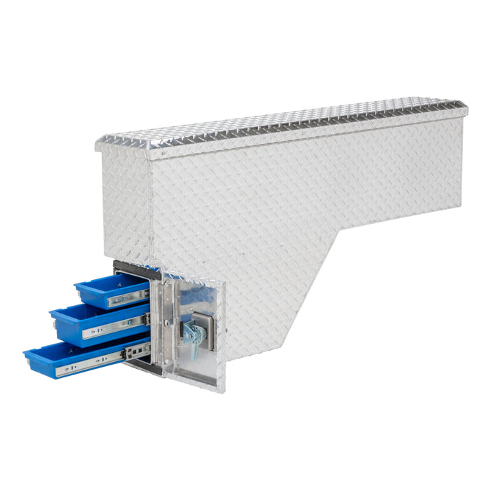 UWS FW-48-DS-D Bright Aluminum 48in. Driver-Side Wheel Well Tool Box (LTL Shipping Only) - Truck Part Superstore
