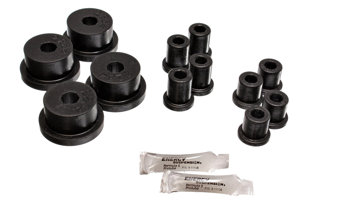 Energy Suspension 4.2141G Leaf Spring Bushing Set; Black; Rear; Performance Polyurethane; - Truck Part Superstore