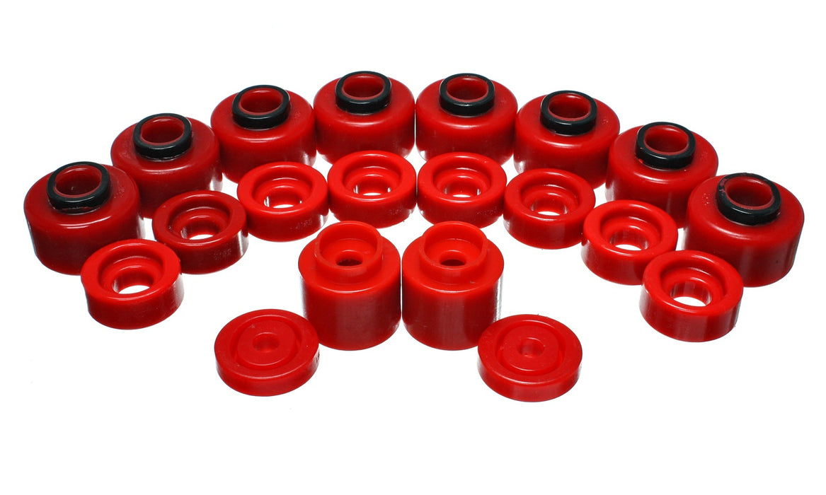 Energy Suspension 4.4111R Body Cab Mount Set; Red; Performance Polyurethane; - Truck Part Superstore