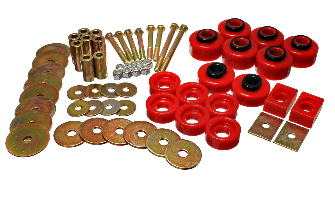 Energy Suspension 4.4115R Body Cab Mount Set; Red; Performance Polyurethane; - Truck Part Superstore