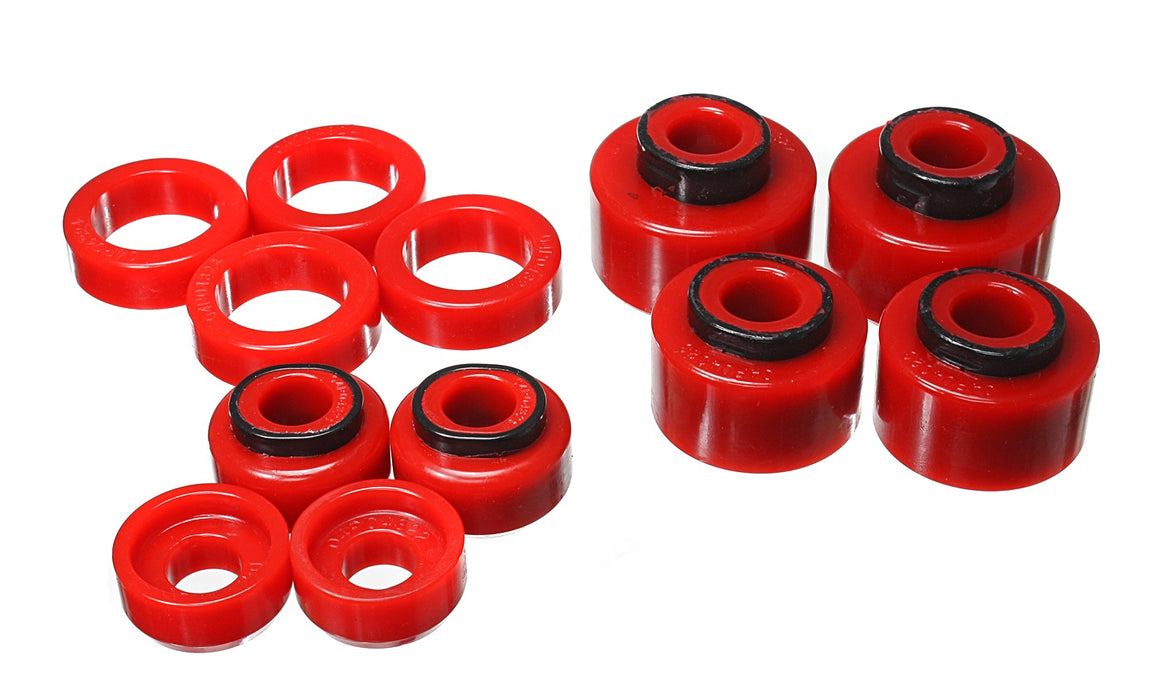 Energy Suspension 4.4121R Body Mount Set; Red; Performance Polyurethane; - Truck Part Superstore