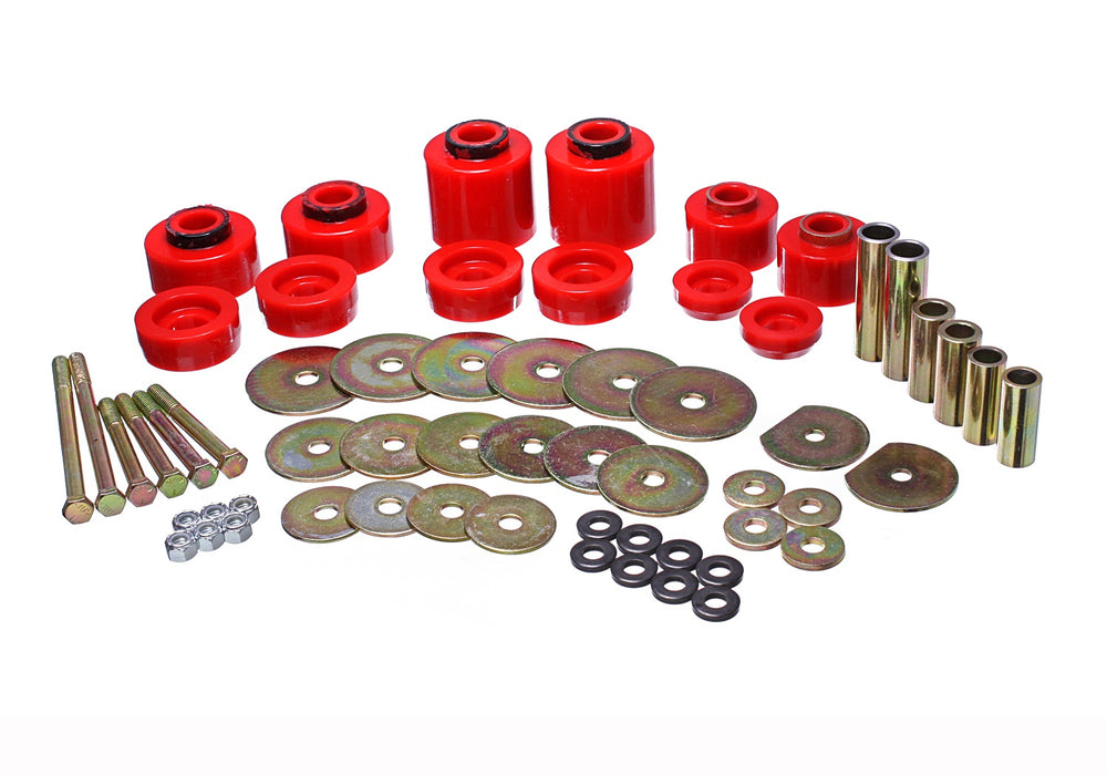Energy Suspension 4.4123R Body Mount Set; Red; Performance Polyurethane; Incl. Hardware; - Truck Part Superstore