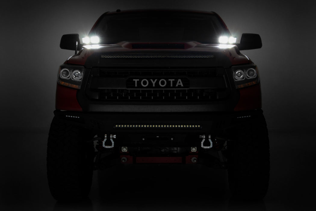 Rough Country 70866 Toyota 2-inch LED Lower Windshield Ditch Kit (14-20 Tundra Black Series Spot and Flood Pattern Combo) Rough Country - Truck Part Superstore