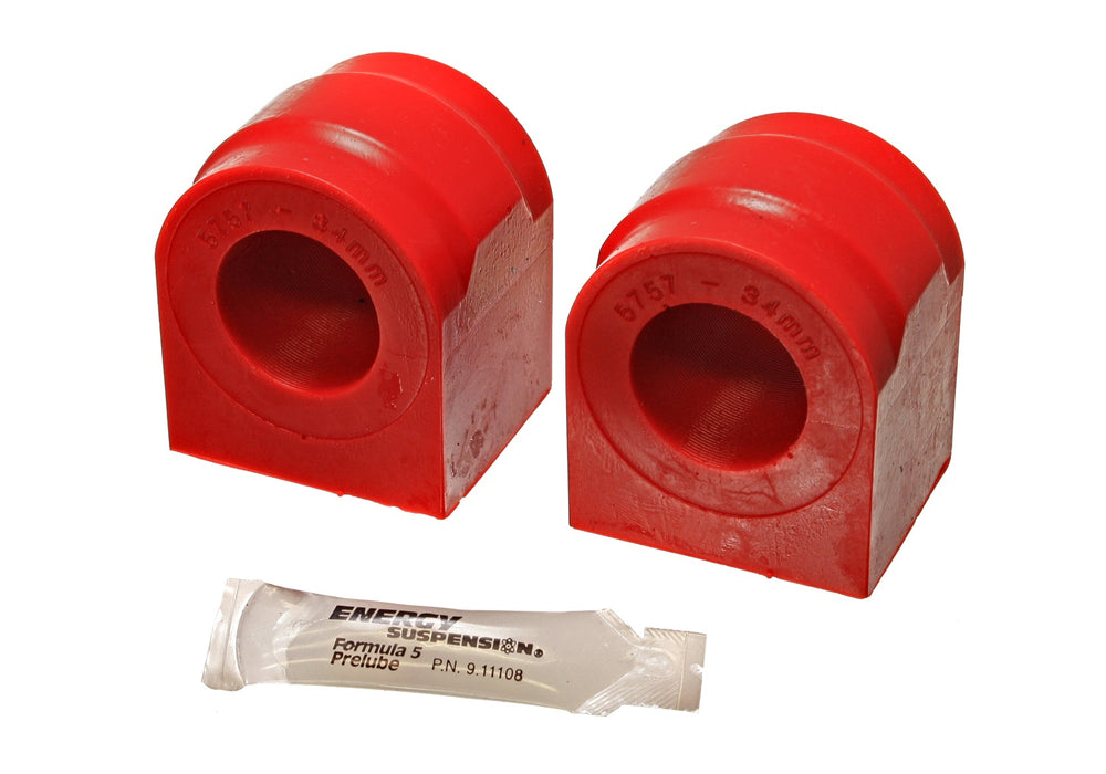 Energy Suspension 4.5185R Sway Bar Bushing Set; Red; Front; Bar Dia. 34mm; Performance Polyurethane; - Truck Part Superstore
