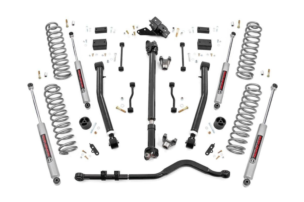 Rough Country 62830 3.5 Inch Jeep Suspension Lift Kit Preminum N3 Stage 2 Coils & Adj. Control Arms 18-20 Wrangler JL-2 Door Rough Country - Truck Part Superstore